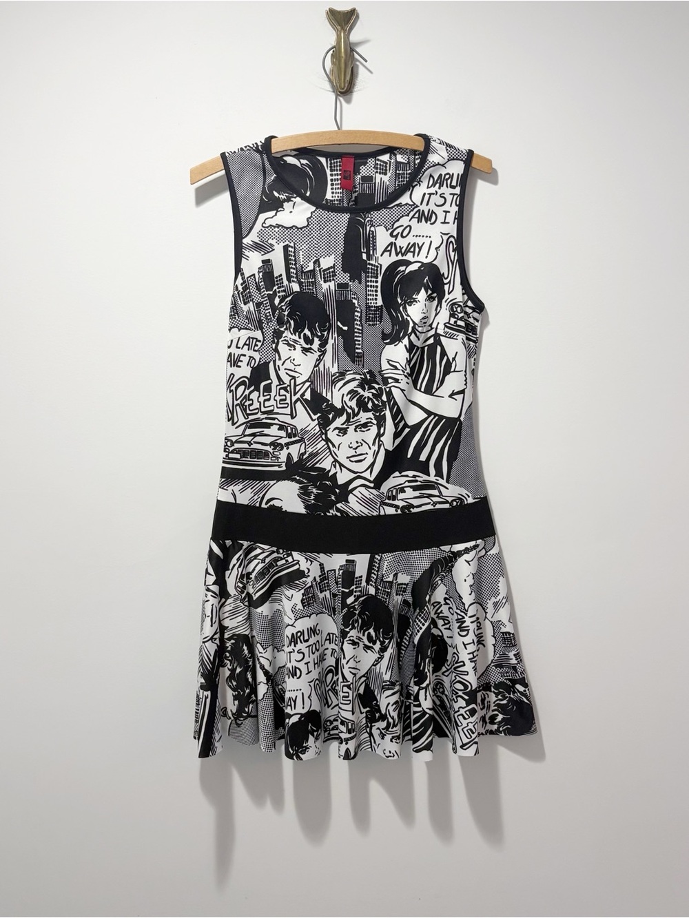 Just In Time Rare 90s Y2K Roy Lichtenstein Comic Style Skater Dress Size Medium - Picture 15 of 16